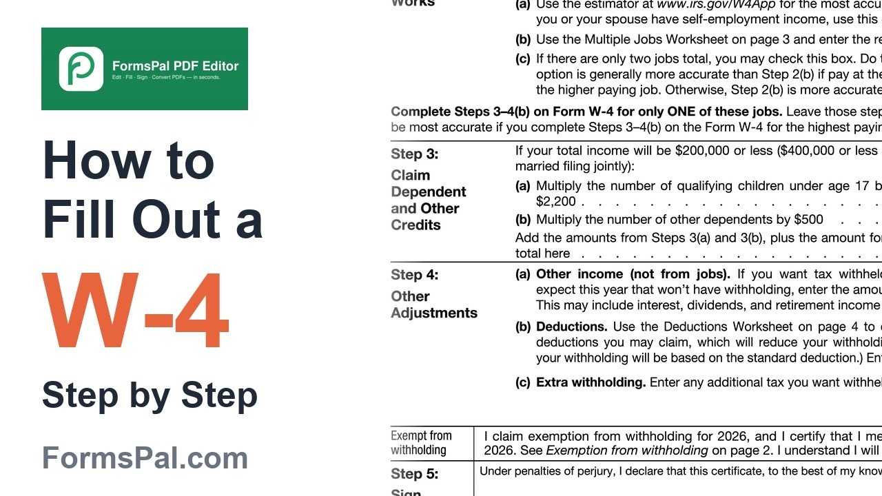 How to Fill Out a W-4 (2026) &mdash; Simple Step-by-Step