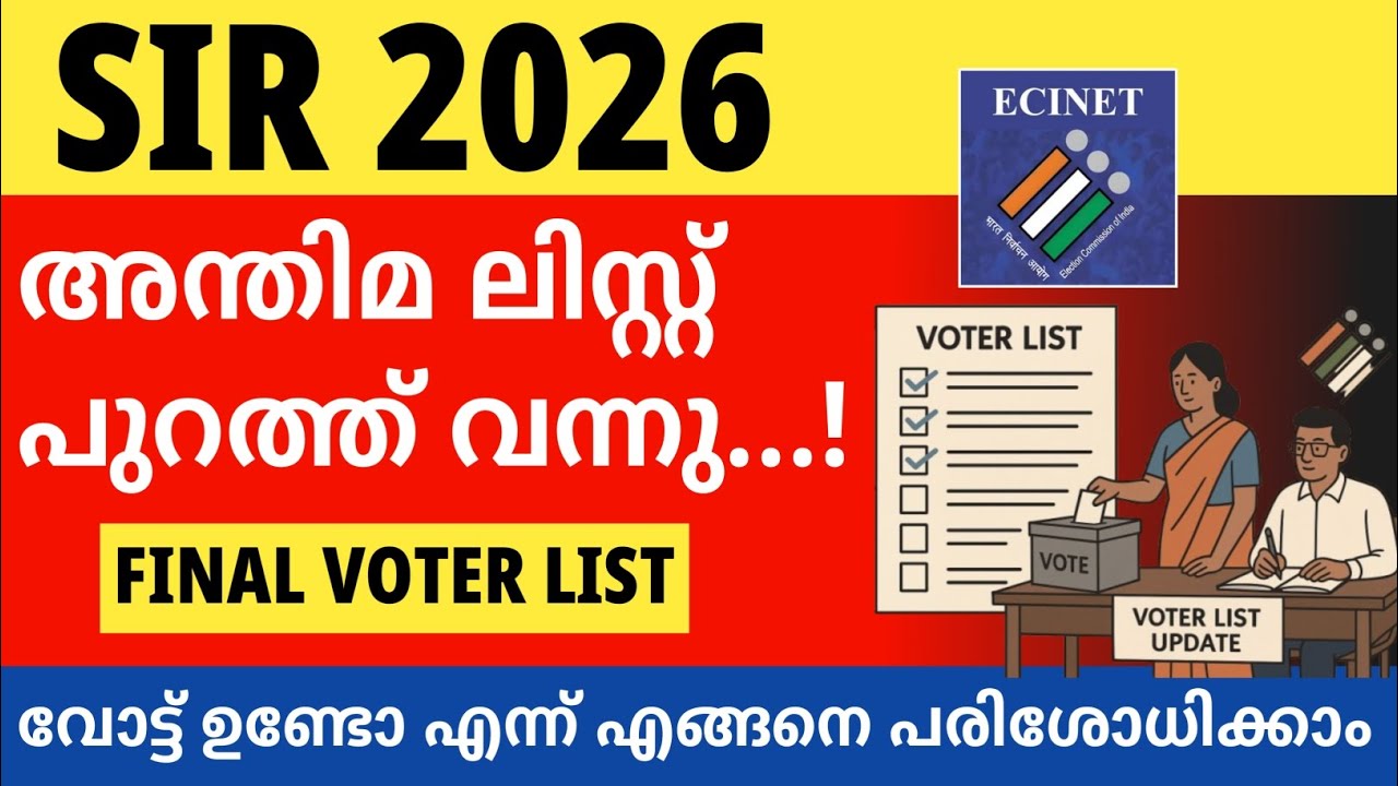 SIR Final Voter List Published | Kerala 2026 Update Malayalam | SIR FINAL VOTER LIST