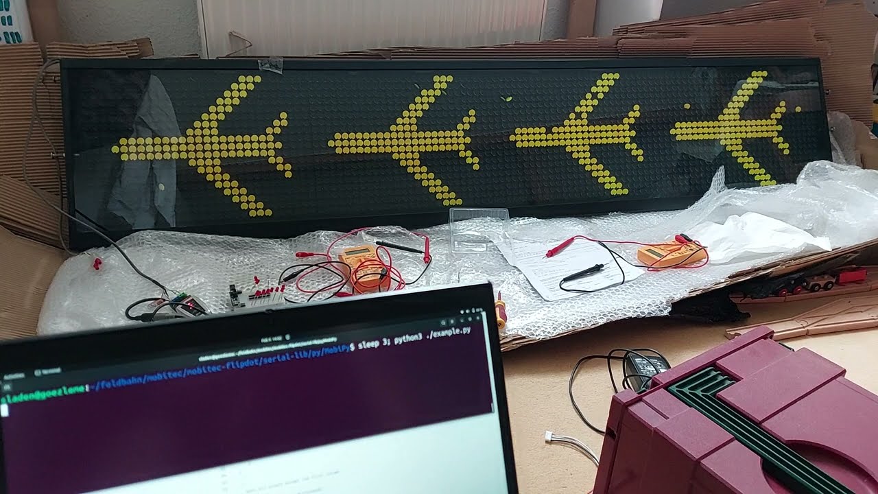 Mobitec 19x112 Flip-dot display: HIDDEN symbols & animations