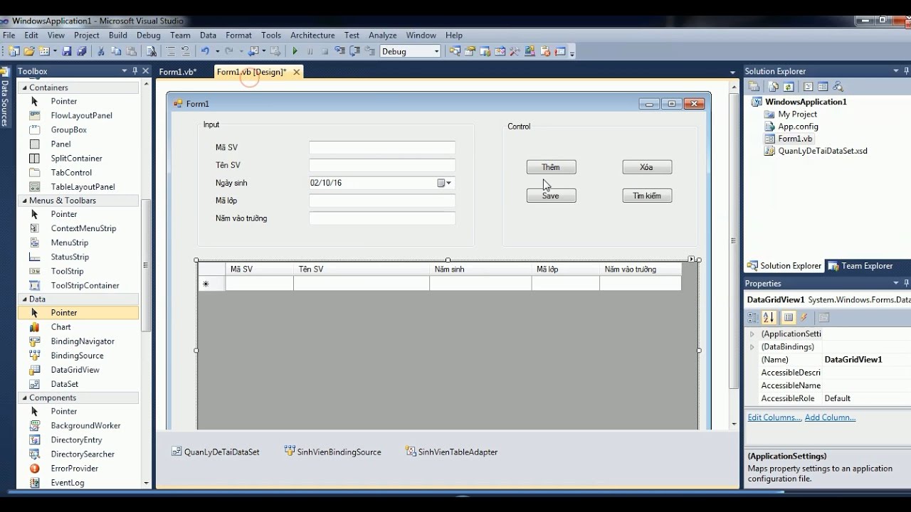 Hướng dẫn: Thêm -- Sửa -- Xóa -- Tìm kiếm dữ liệu trên Datagridview (Visual basic)