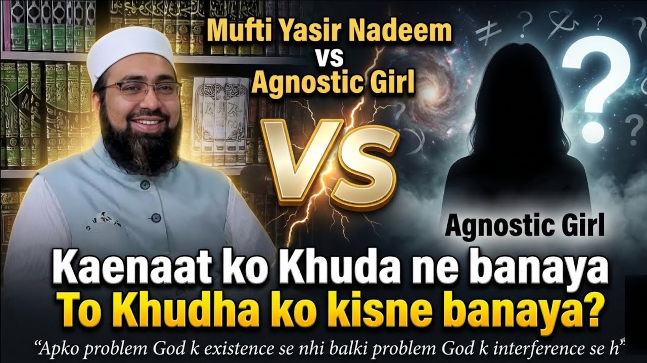 Mufti Yasir Nadeem vs Agnostic Girl| Kaenaat ka creator god to god ka creator kon|existence of god|