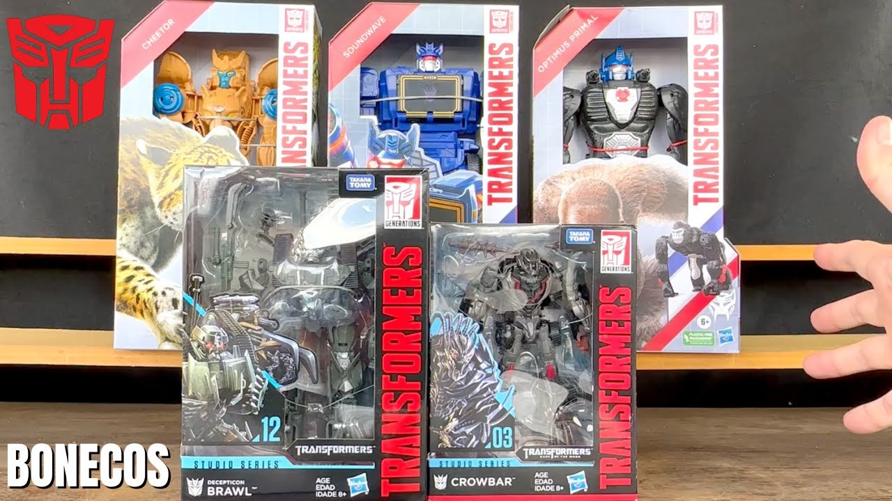 Novos Bonecos Transformers : Cheetor, Soundwave, Optimus Primal, Decepticon Brawl, CrowBar