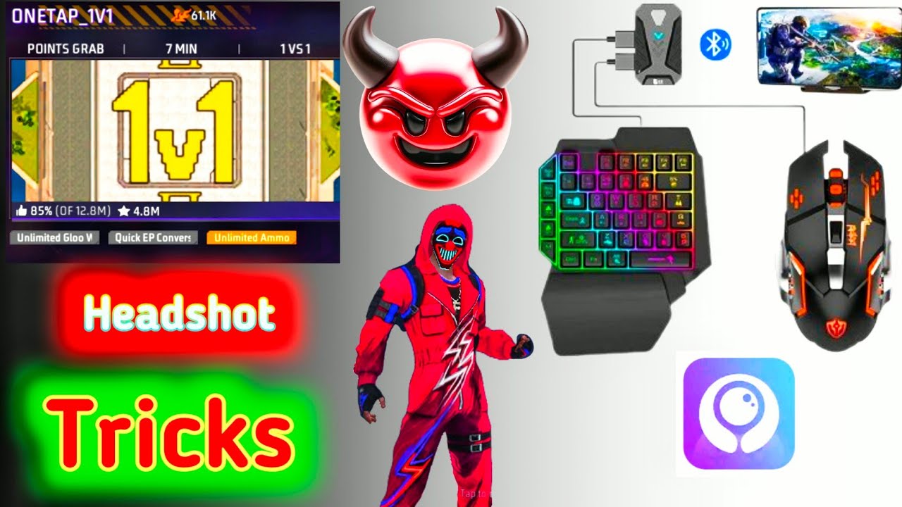 keyboard mouse setup// हेड शॉर्ट कैसे मारे/ mix pro gaming 🔥👿 // headshot ट्रिक 