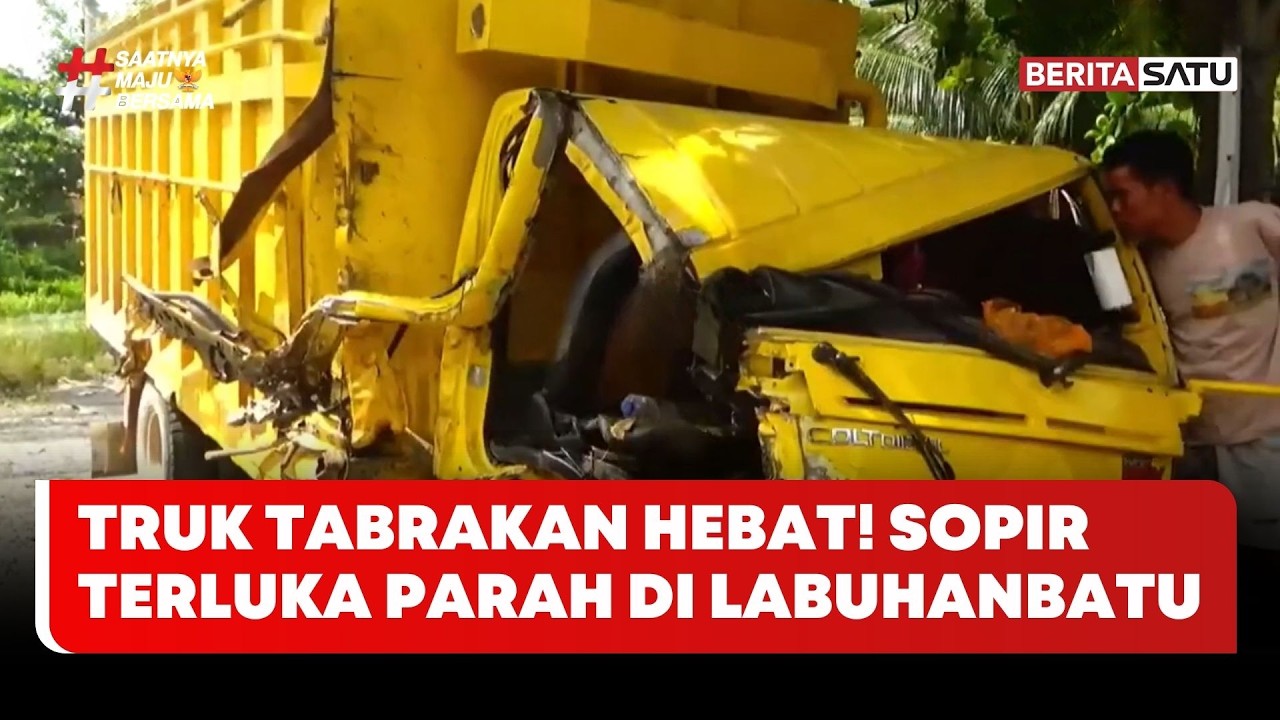 Truk Tabrakan Hebat di Labuhanbatu, Sopir Terluka Parah! #beritasatu