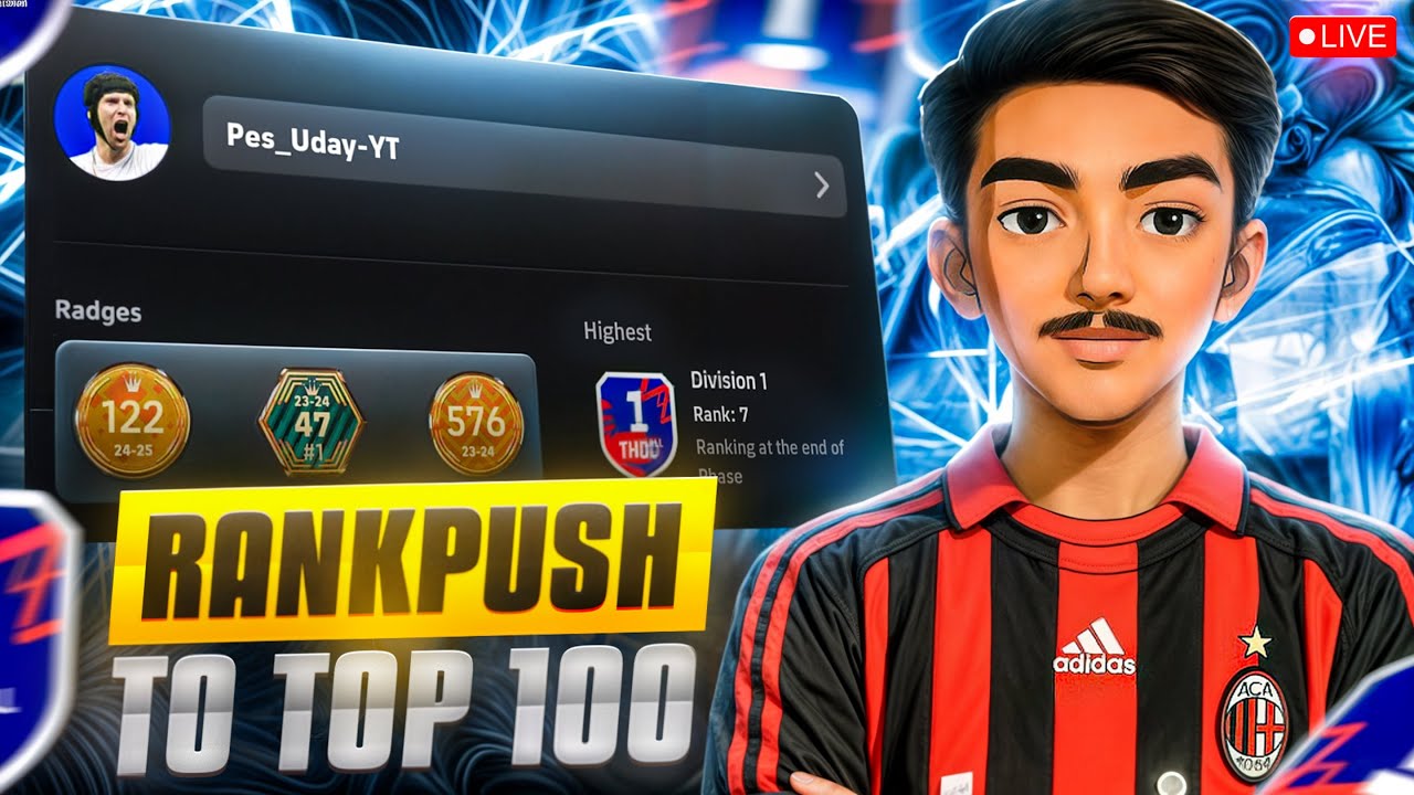 Division rank push to 2000 ratings in main account | eFootball Mobile Live 🛑