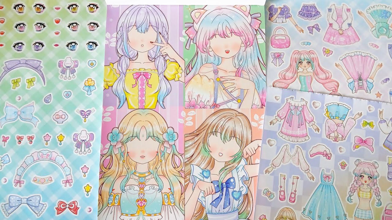 Thiết kế sách Sticker hình dán trang điểm công chúa - Trang trí tủ quần áo, mặc đồ cho búp bê