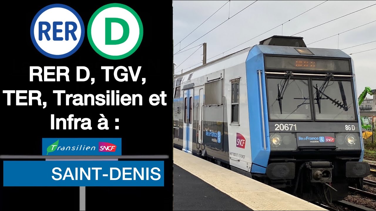 Spot à Saint Denis sur le RER D (BB 67200, Z 20500, Z 50000, TGV, Eurostar, Thalys)