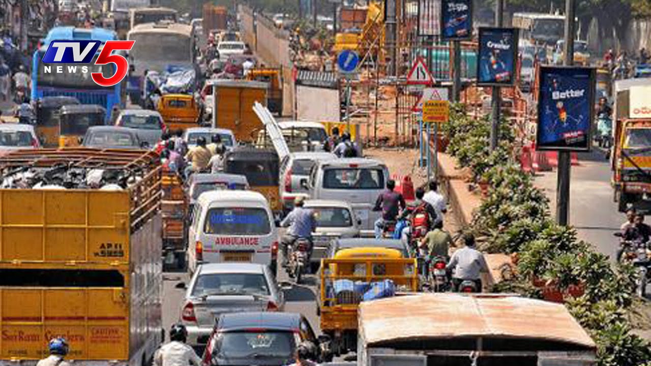 Traffic Problems Due to Metro Rail Construction | Hyderabad | TV5 News