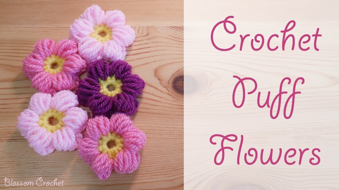 How to Crochet Simple Puff Flowers (beginner friendly!)
