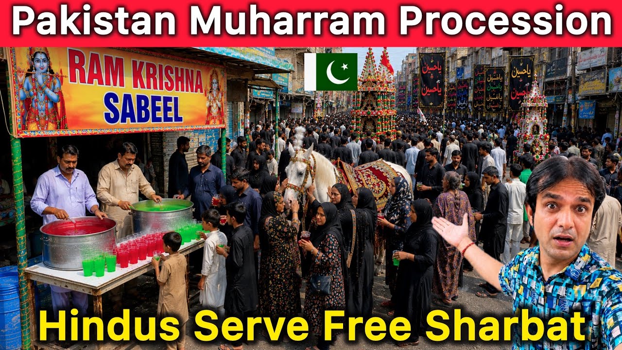 Pakistan Muharram Procession 2026 🇵🇰 | Hindus Serve Free Sharbat to Shia Muslims 
