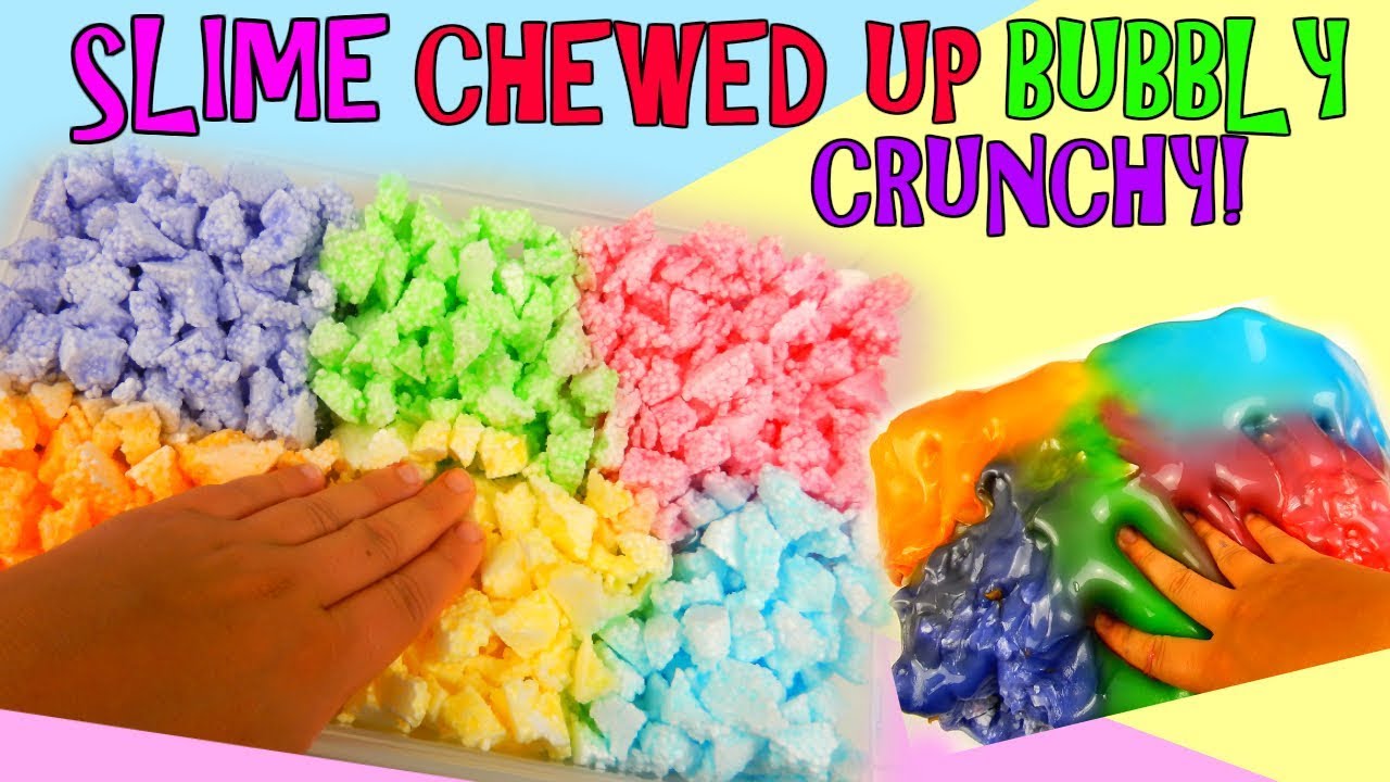 SLIME CHEWED UP BUBBLY CRUNCHY ARCOBALENO +ASMR Iolanda Sweets
