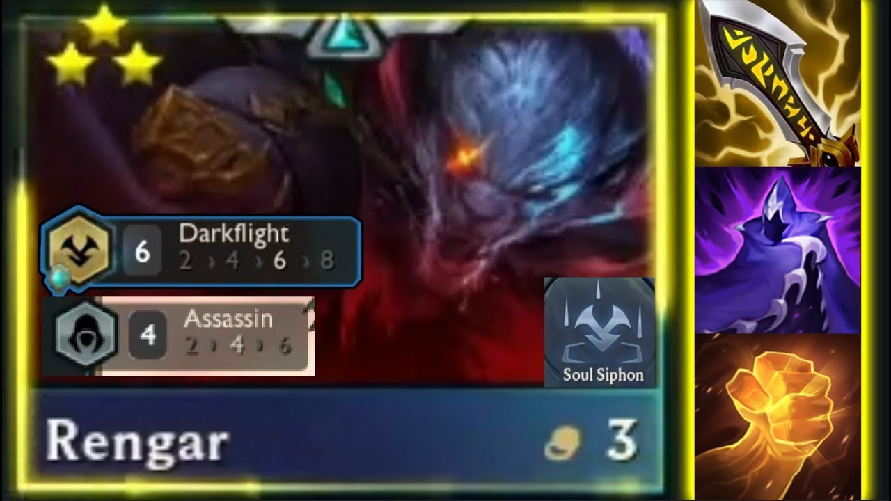 Rengar 3 Star ⭐️⭐️⭐️ ft 6 Darkflight Tft Set 7.5 Revival