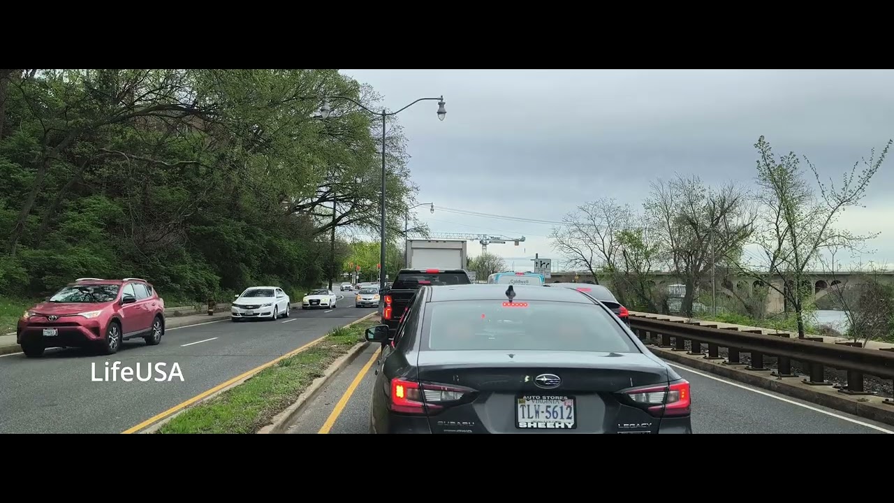 POV Canal Road NW & M Street NW Drive | Washington DC 4K Tour