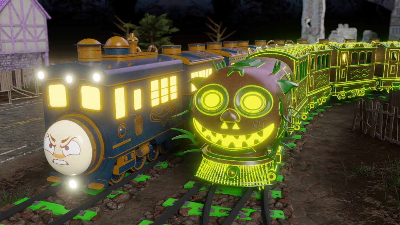 Haunted Train Ride! 👻 Halloween Fun for Kids | Cartoon Adventure