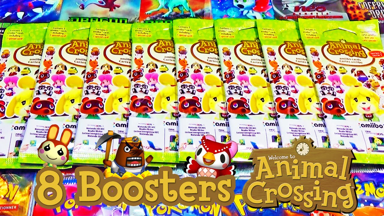 Ouverture de 8 Boosters Animal Crossing Happy Home Designer Série 1 - Des CARTES AMIIBO !