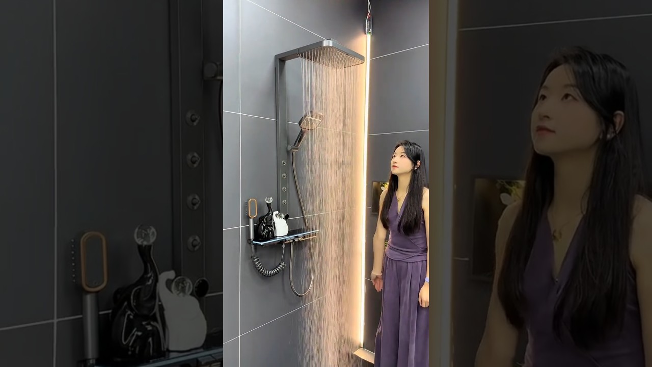 Cozy bathroom shower wall mount design 