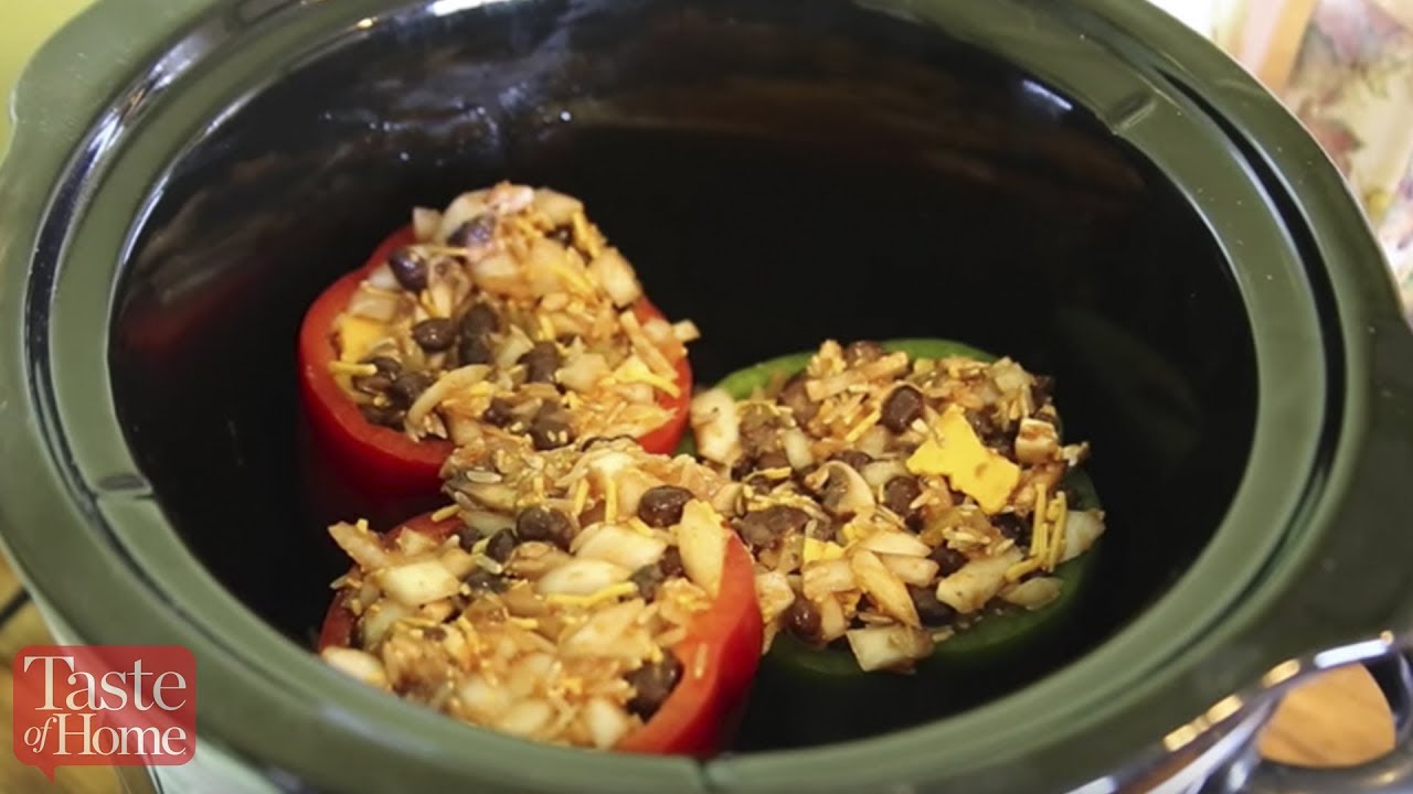Slow-Cooked Vegetarian Stuffed Peppers