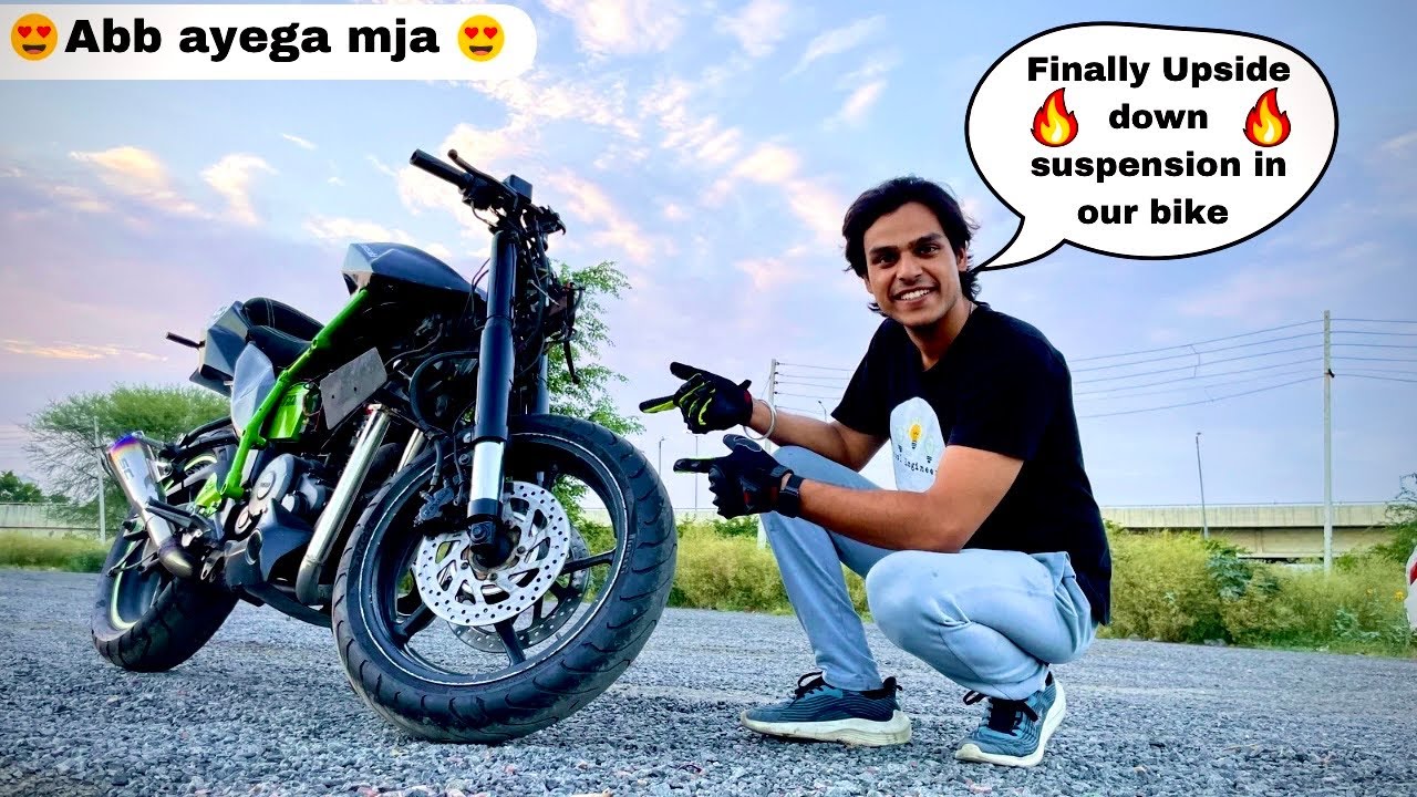 Finally USD Suspension in our Ninja H2 homemade| Cool engineers| PVC usd fork for r15 v3