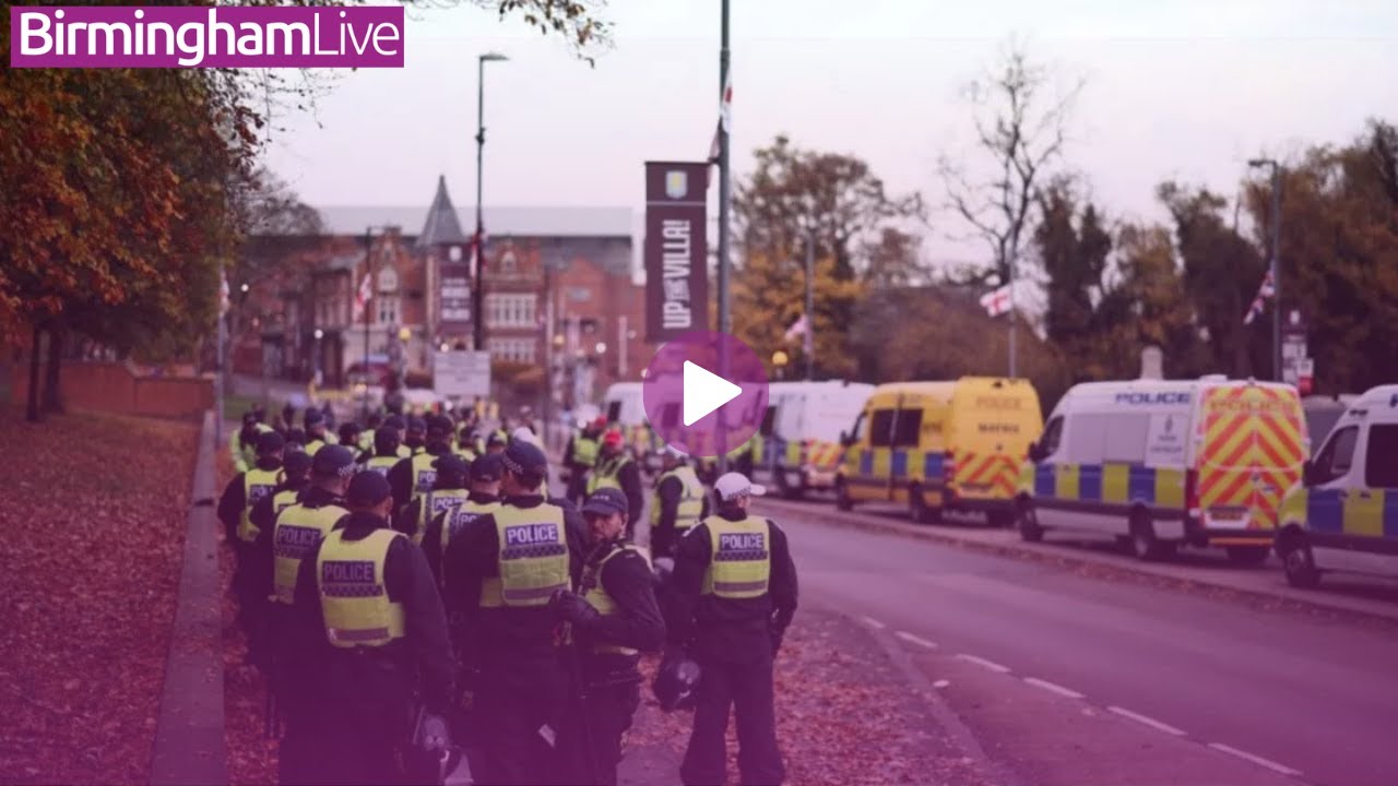 Police gather outside Villa Park Before Aston Villa v Maccabi Game