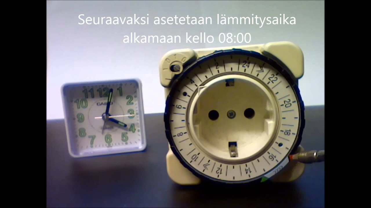 Lämmitystolppaa kelloa mallia Theben kello AT -1 ajastaminen.