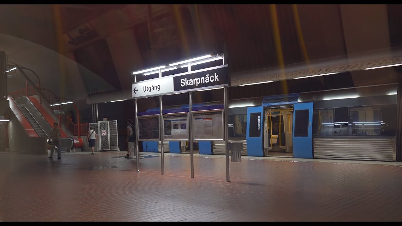 Sweden, Stockholm, subway ride from Skarpnäck to Kärrtorp