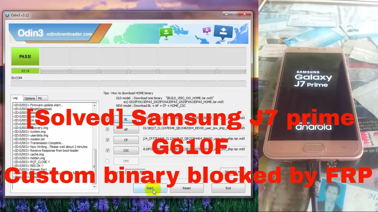 [Solved] Samsung J7 prime G610F Custom binary blocked by FRP lock