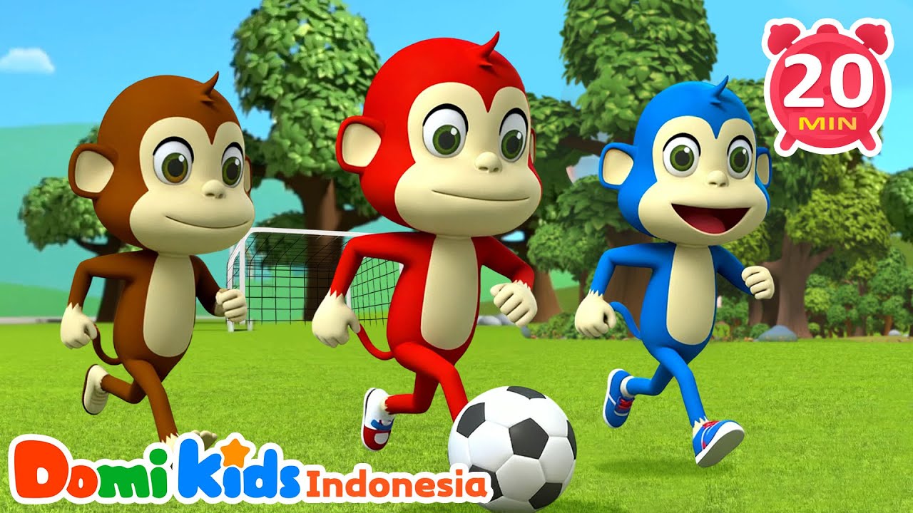 Belajar & Bermain Bola Bersama! ⚽ | Lagu Anak Dwibahasa Inggris-Indonesia | Domi Kids Pesta Hewan