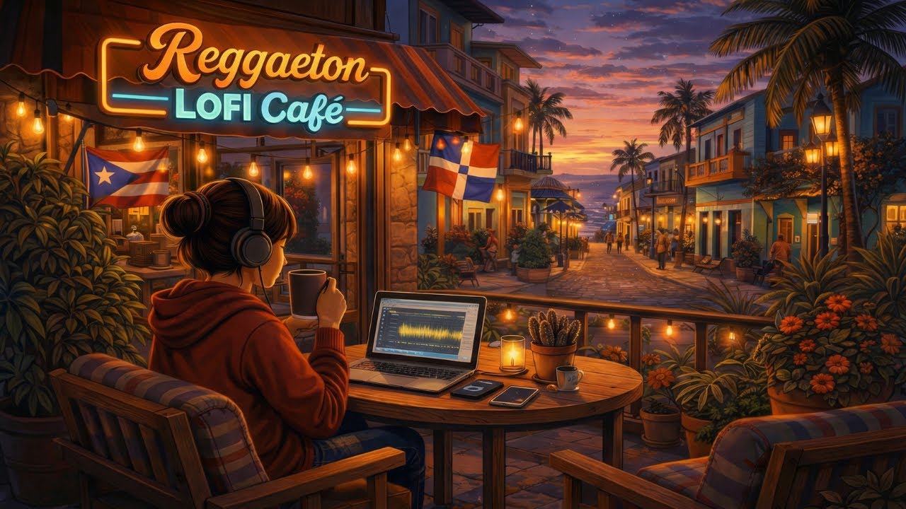 Reggaeton Lofi Café ☕🌴 Caribbean Chill Beats for Work, Study & Relax