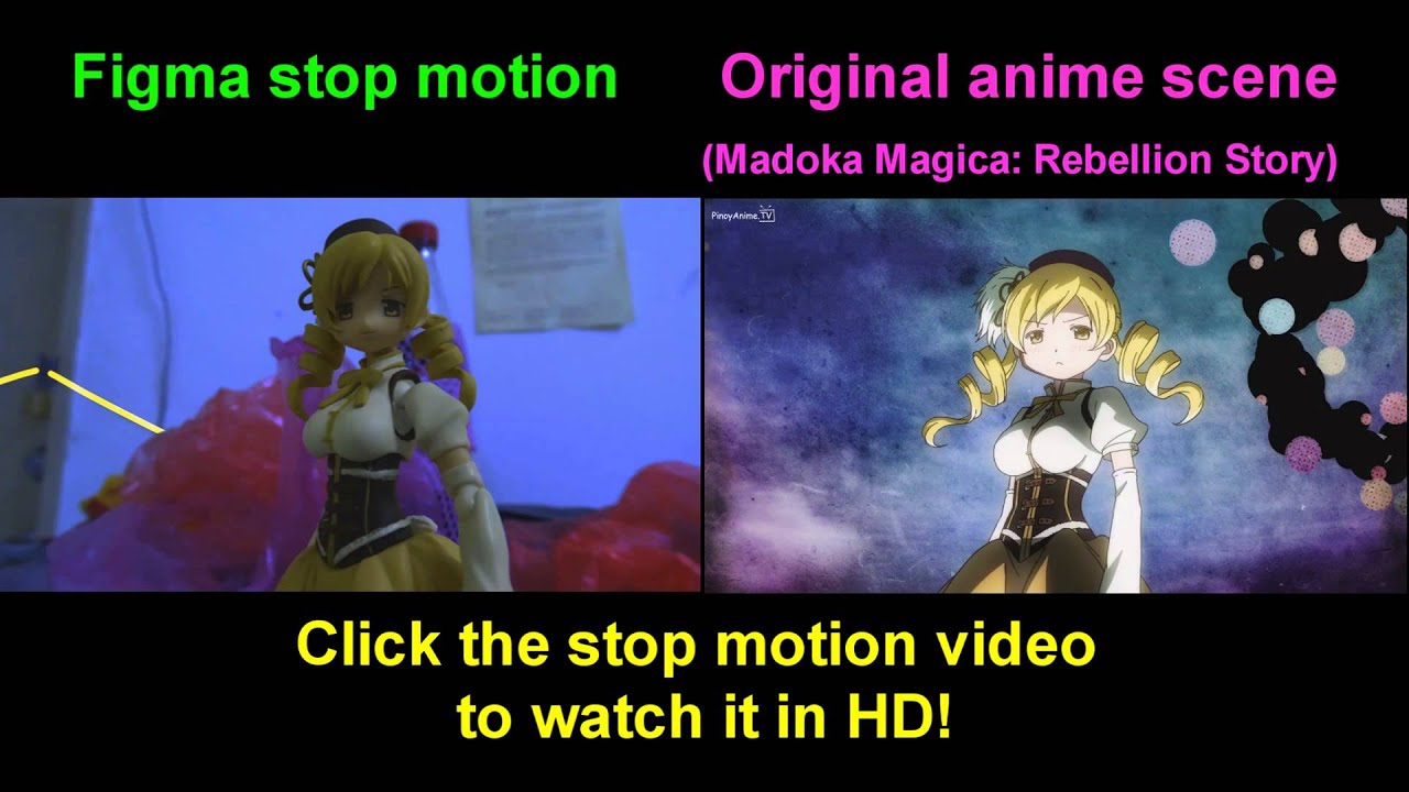 魔法少女まどかマギカ  Madoka Magica Rebellion Story Mami vs Homura Figma stop motion Vs Original anime scene