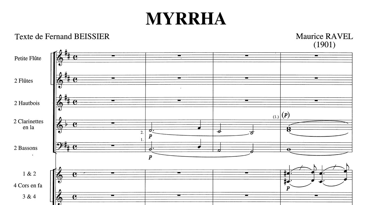Maurice Ravel - Myrrha (score video)