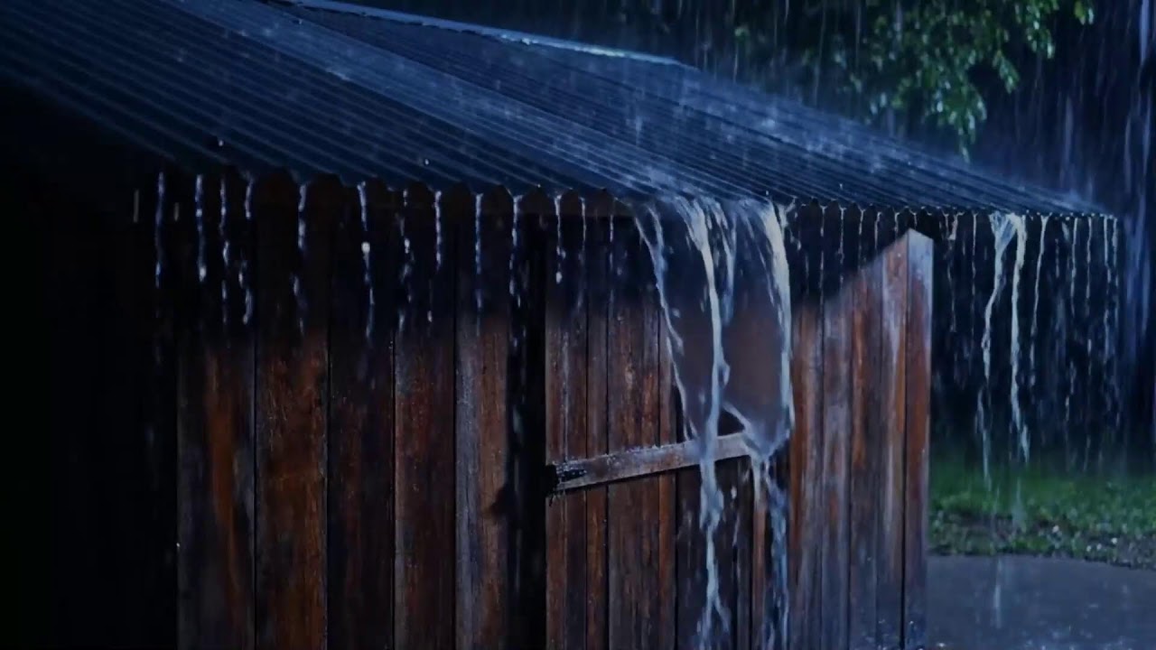 Quiet Night Steady Rain on Tin Roof with Distant Thunder | Relaxing ASMR for Sleep