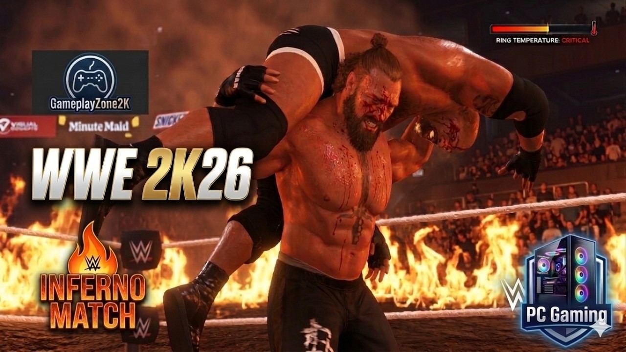 Goldberg Spears Brock Lesnar into the Flames! WWE 2K26 Full Match (4K)