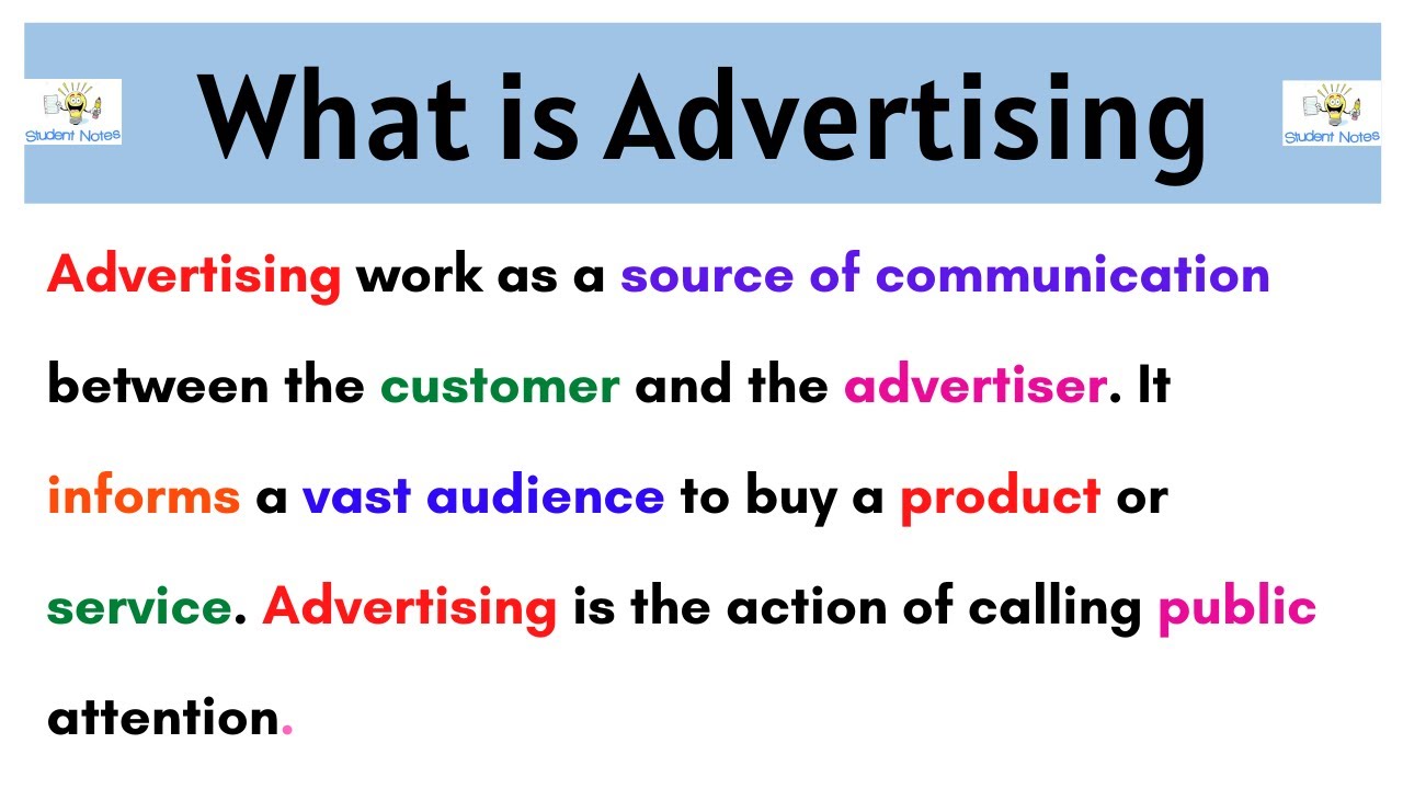 No.1 ~ What is Advertising in hindi | Advertising kya hota hai | Student Notes |