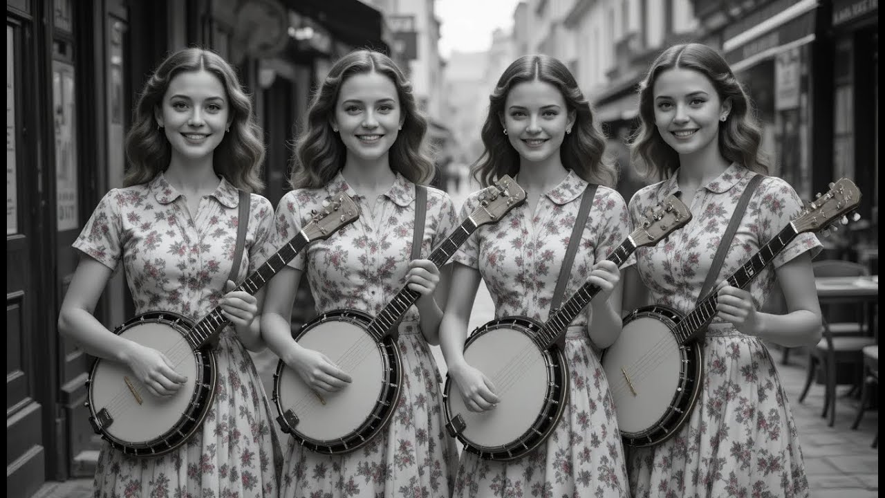Traditional Folk Banjo Music by Four Women | Old European Street Performance with Classic Atmosphere