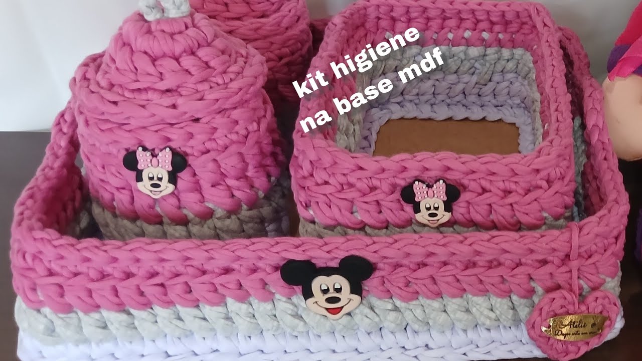 kit higiene para bebê, ponto marshmallow base mdf (1⁰ bandeja)