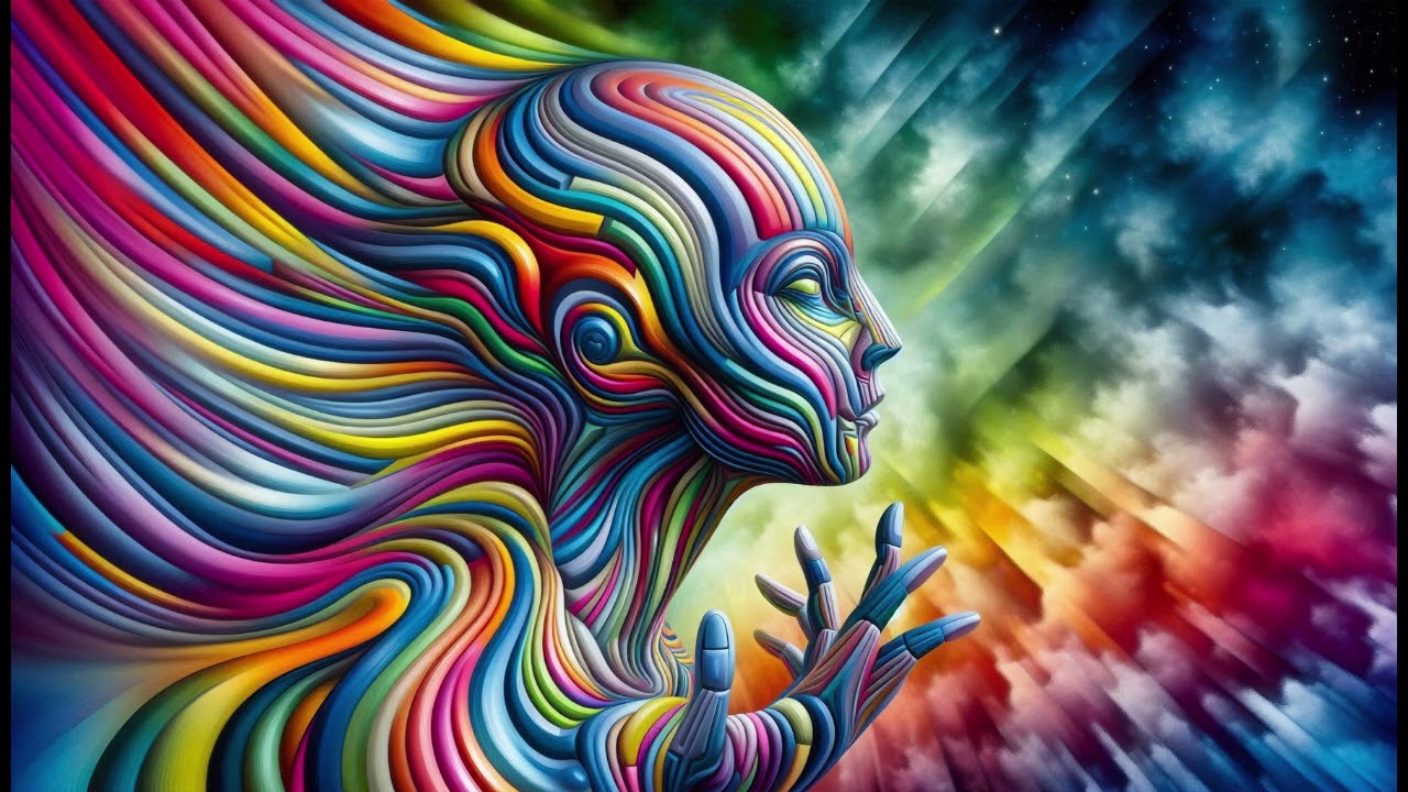 Rain and Thunder Sound with Psychedelic Face Wallpaper / Background