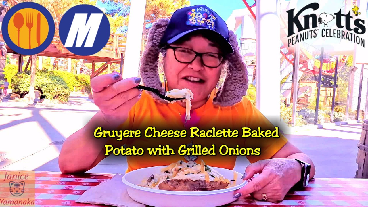 Gruyere Cheese Raclette Baked Potato at Miner's Mac & Spuds: Knott's Peanuts Celebration