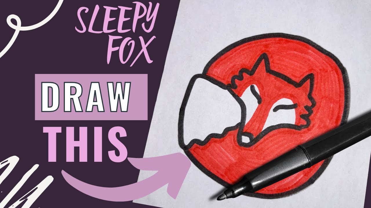 Cozy Sleeping Fox Doodle🦊Simple Relaxing Drawing - full process