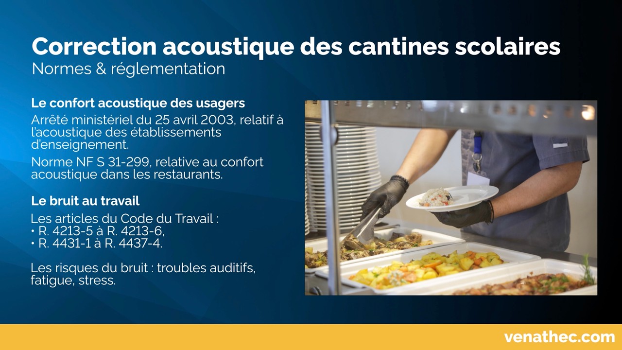 Cantines, restaurants scolaires : focus sur l'étude acoustique - VENATHEC - Réglementation & Normes