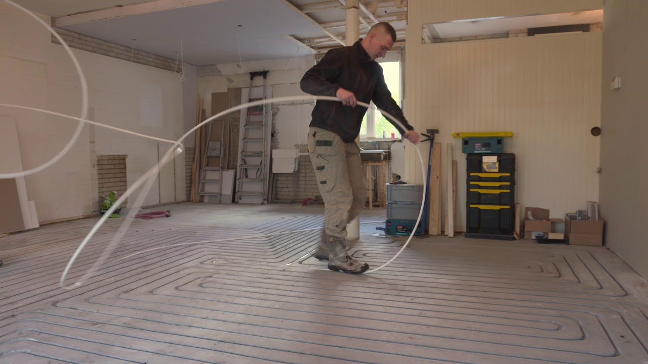 Vloerverwarming door middel van frezen in de vloer