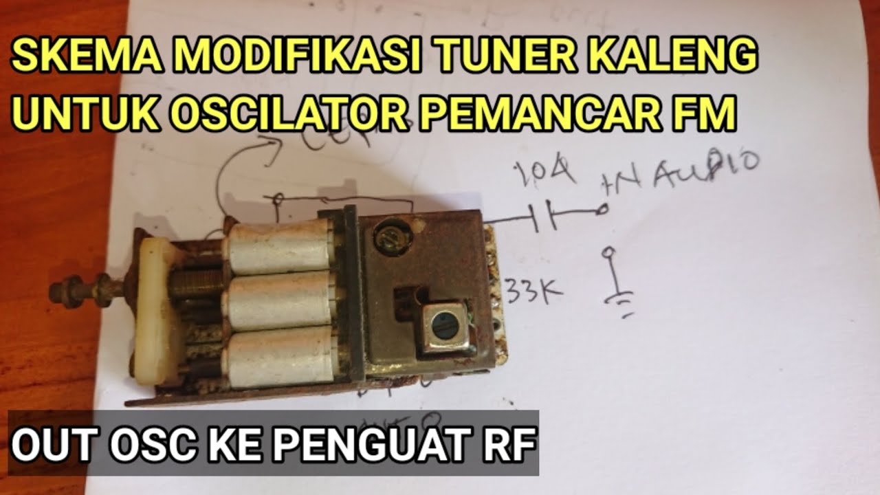Skema modifikasi tuner kaleng untuk pemancar fm supaya bisa dipasang stereo coder encoder