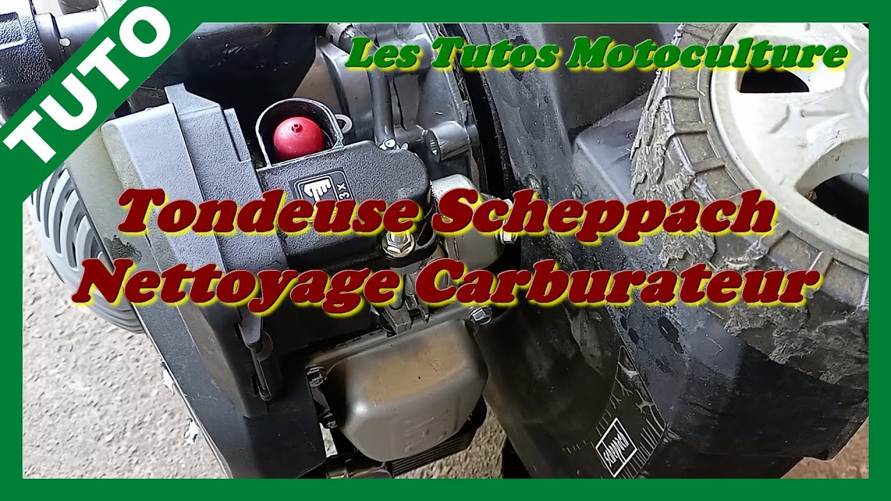 Tondeuse Scheppach ne démarre plus : Nettoyage carburateur