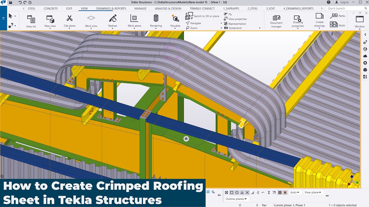 Creating Crimped  Roofing Sheet in Tekla Structures