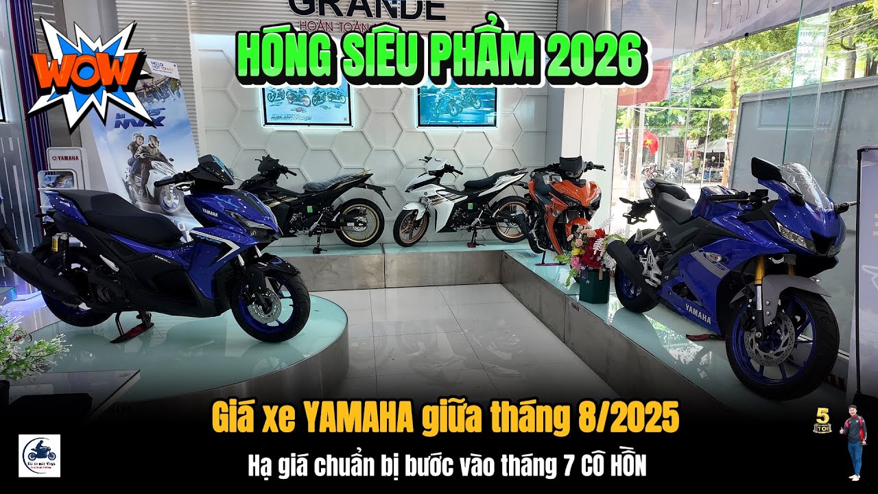 Giá xe YAMAHA giữa tháng 8/2025 ▶ Hóng SIÊU PHẨM MỚI 2026 🔴 TOP 5 ĐAM MÊ