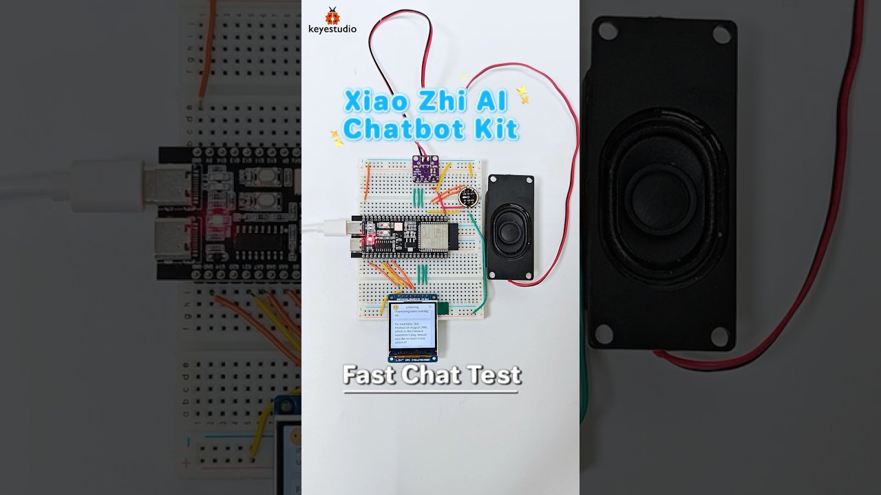 🐞Experience Xiao Zhi AI Chatbot Interaction in Action🗣️#shorts #keyestudio #esp32 #ai #chatbots