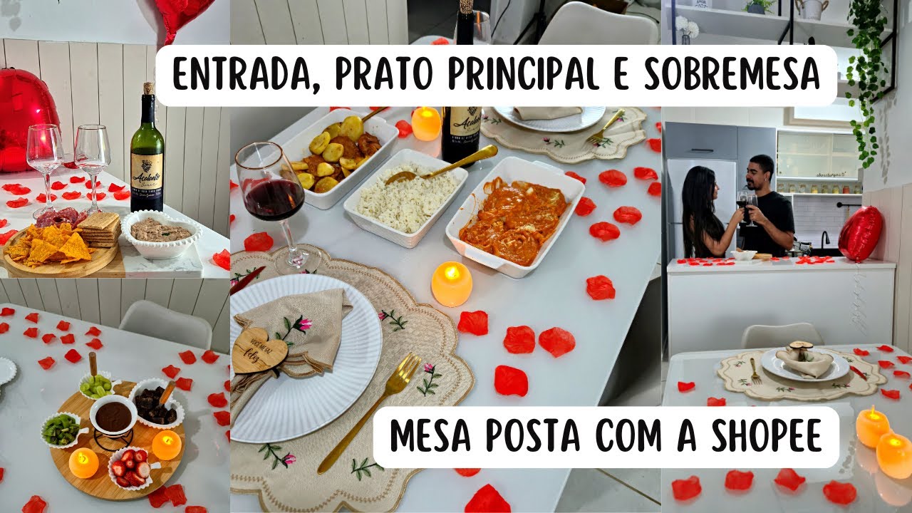 INSPIRAÇÃO PARA O DIA DOS NAMORADOS: JANTAR ROMÂNTICO COMPLETO SEM SAIR DE CASA! 💘