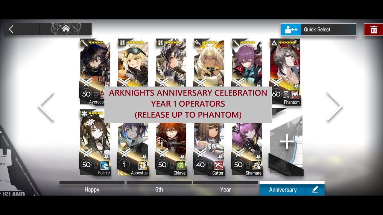 Arknights 2026 Anniversary Celebration EN voice lines: All Year 1 operators