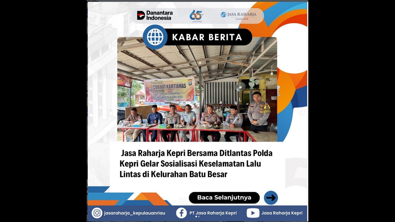 Jasa Raharja Kepri Bersama Ditlantas Polda Kepri Gelar Sosialisasi Keselamatan Lalu Lintas