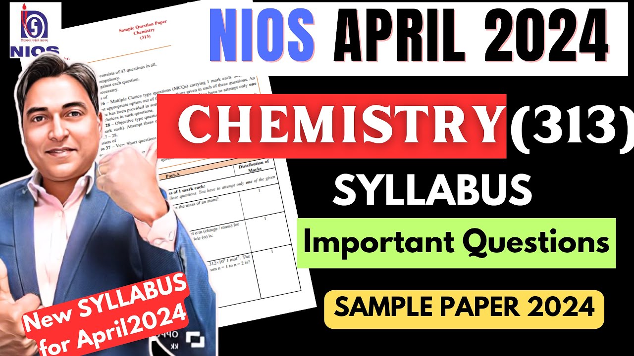 Nios Class 12 Chemistry New Syllabus 😍Sample paper 2024 | Physics New Pattern || Marking Scheme