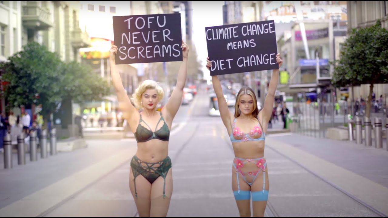 Animal Rights Lingerie Protest with @vganbooty